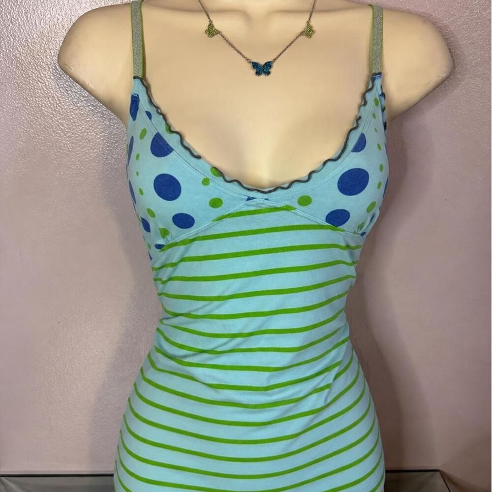 Rare y2k Victoria’s Secret Polka Dot Striped Cami Top Large